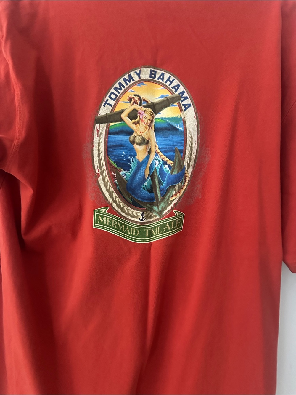 Tommy Bahama Coral-Red Short Sleeve Tee with Chest Logo